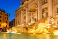 The Fontana di Trevi in Rome illuminated at night Royalty Free Stock Photo