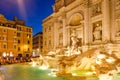 The Fontana di Trevi in Rome illuminated at night Royalty Free Stock Photo