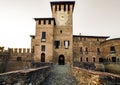 Fontanellato medieval castle with clock tower, Parma, Emilia Romagna Royalty Free Stock Photo