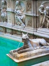 Fonte Gaia (Fountain of Joy), Piazza del Campo, Siena, Tuscany, Royalty Free Stock Photo