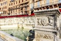 Fonte Gaia fountain situated at the very heart of the city in Piazza del Campo in Siena, Tuscany, Italy Royalty Free Stock Photo