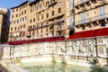 Fonte Gaia fountain situated at the very heart of the city in Piazza del Campo in Siena, Tuscany, Italy Royalty Free Stock Photo