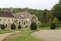 Fontenay Abbey in France. Image of the Abbey Church and grounds.