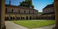 The Fontenay Abbey on the town of Montbard Royalty Free Stock Photo