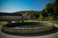 The fontenay abbey on the town of montbard Royalty Free Stock Photo