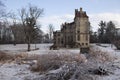 Fonthill castle with snow in Doyletown, Pa. USA