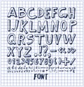 Fonts Hand Drawn Elements Alphabet Written Ink Pen Royalty Free Stock Photo