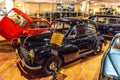 FONTVIEILLE, MONACO - JUN 2017: black MORIS MINOR 1952 in Monaco Top Cars Collection Museum Royalty Free Stock Photo