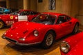 FONTVIEILLE, MONACO - JUN 2017: red FERRARI 246 GT DINO 1973 in Monaco Top Cars Collection Museum Royalty Free Stock Photo