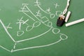 Fooball play Diagram on Chalkboard Royalty Free Stock Photo