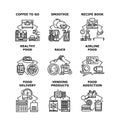 Food Addiction Set Icons Vector Illustrations