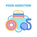 Food Addiction Vector Concept Color Illustration Royalty Free Stock Photo