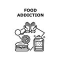 Food Addiction Vector Concept Black Illustration Royalty Free Stock Photo