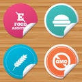 Food additive icon. Hamburger fast food sign.