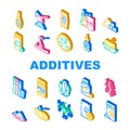 Food Additives Formula Collection Icons Set Vector