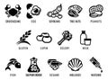 Food Allergen Icons Royalty Free Stock Photo