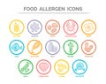 Food Allergen Icons Set Royalty Free Stock Photo