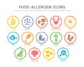 Food Allergen Icons Set Royalty Free Stock Photo