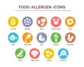 Food Allergen Icons Set Royalty Free Stock Photo
