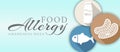 Food Allergy Awareness Week Illustration Background with Milk, Peanuts and Fish Icons Royalty Free Stock Photo