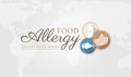 Food Allergy Awareness Week Illustration with Milk, Peanuts and Fish Icons