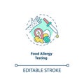 Food allergy testing concept icon