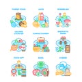Food Application Set Icons Vector Illustrations Royalty Free Stock Photo