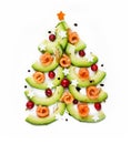 Food art, edible christmas tree isolated on white background Royalty Free Stock Photo