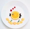 Funny breakfast for kids, fish