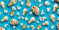 food background box entertainment cinema corn blue popcorn delicious snack white. Generative AI.