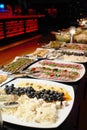 Food background, close-up. Catering buffet food in hotel restaurant Royalty Free Stock Photo