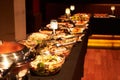Food background, close-up. Catering buffet food in hotel restaurant Royalty Free Stock Photo