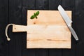 Food background concept. Chopping board with stainless steel veg