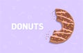 Food background with delicious donut. Colorful glazed donut