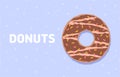 Food background with delicious donut. Colorful glazed donut