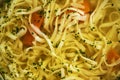 Detail pasta in a soup Royalty Free Stock Photo