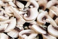 Food background - fresh sliced white champignons Royalty Free Stock Photo