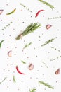 Food background with greens herbs and spices Royalty Free Stock Photo