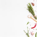 Food background with greens herbs and spices Royalty Free Stock Photo
