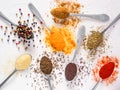 Food background indian spices on white Royalty Free Stock Photo