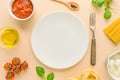 Food Background with Ingredients for Pasta Royalty Free Stock Photo