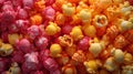 food background puffed popcorn closeup