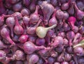 Food background with red onions