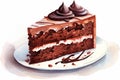 Dessert cake food slice chocolate background sweet cream