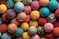 food background. variety of tastes. colorful ice cream balls