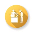 Food bank yellow flat design long shadow glyph icon