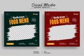 Delicious Food menu social media post banner template and food flyer template