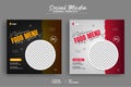 Delicious Food menu social media post banner template and food flyer template