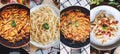 Food Banner. Italian food, mixed pasta Royalty Free Stock Photo