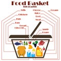 Food basket infographics